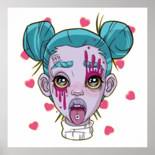 Affiche cyberpunk art, cyberpunk, clubber girl, fête