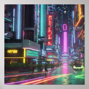 Affiche Cyberpunk Bangkok Une vision futuriste de Sukhumvi