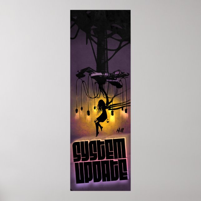 Affiche Cyberpunk Futuriste Sci Fi Imaginaire VR Artwork (Devant)