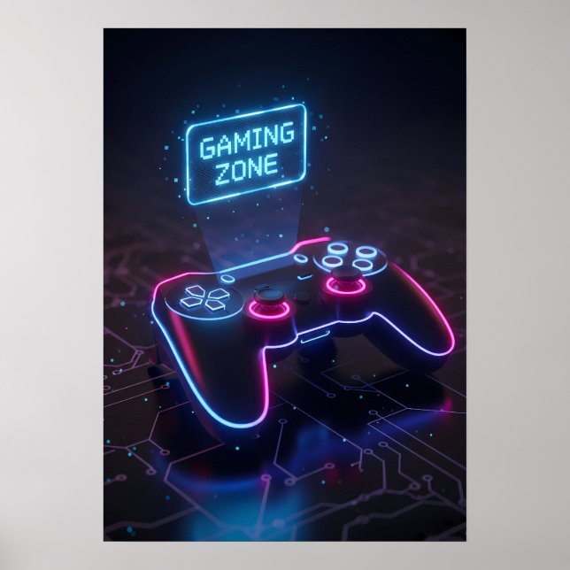 Affiche Cyberpunk Gaming Controller (Devant)