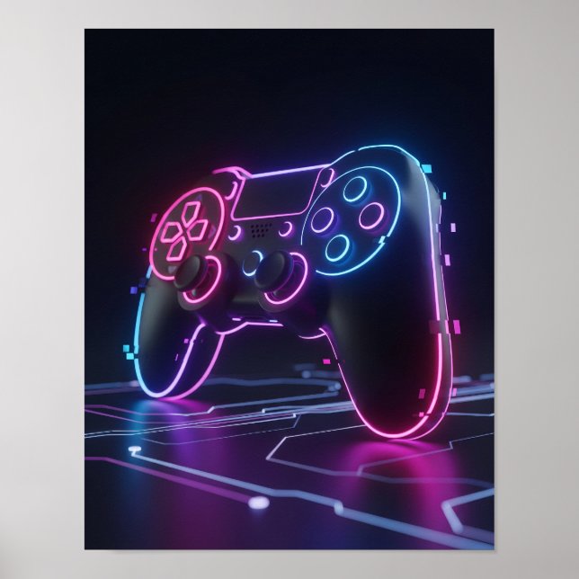 Affiche Cyberpunk Gaming Controller (Devant)