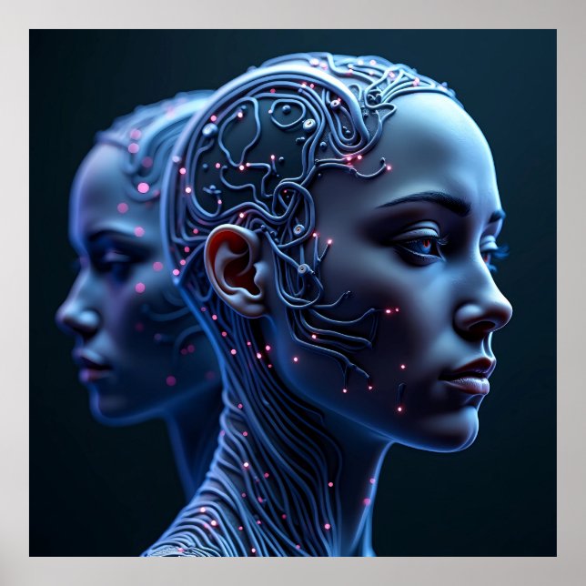 Affiche Cyberpunk générée par l'IA (Devant)