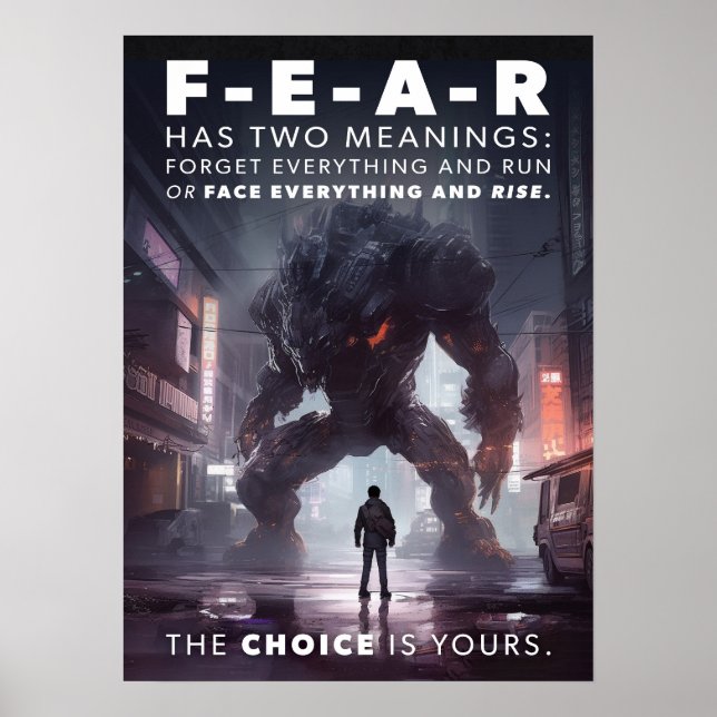 Affiche Cyberpunk - Guerrier, gym, entraînement, succès (Devant)