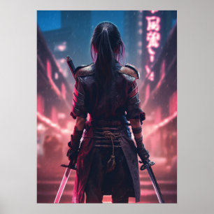 Affiche Cyberpunk - Guerrier, gym, entraînement, succès