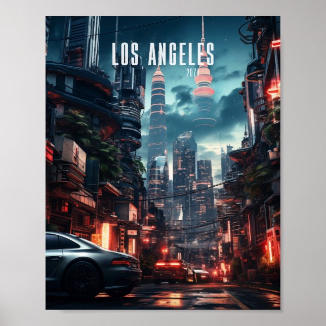 Affiche Cyberpunk Los Angeles (Devant)