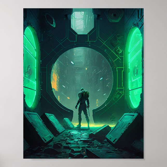 Affiche Cyberpunk Réalité virtuelle (Devant)