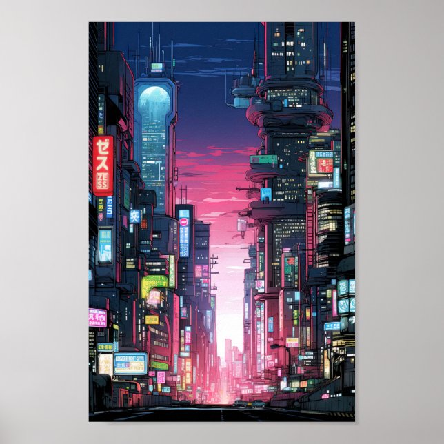 Affiche Cyberpunk Tokyo Street Neon (Devant)