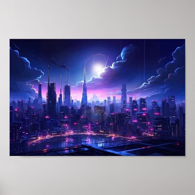 Affiche Cyberpunk Tokyo Waterfront (Devant)