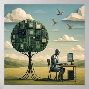 Affiche Cyborg sous arbre de circuits