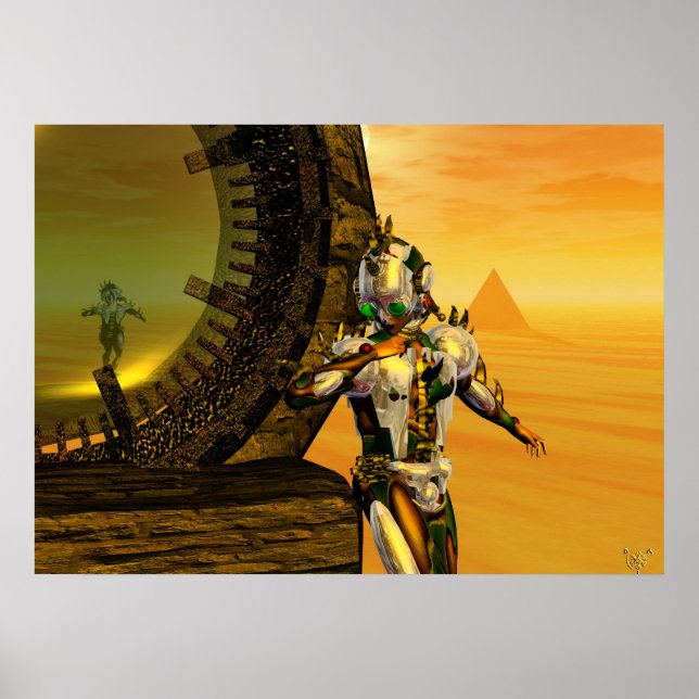 Affiche CYBORGE TITAN DANS LE DÉSERT D'HYPERION Science-fi (Devant)