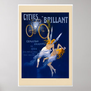 Affiche Cycles Brilliant 1900 Vélo Art Nouveau Ancien