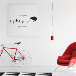 Affiche Cycling Life, Nouvelle-Zélande personnalisable