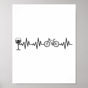 Affiche Cycling Rythme Cardiaque Vin Vélo Tout Terrain Bic