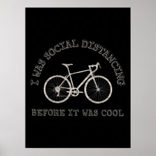 Affiche Cyclisme Lover Vélo équitation Vélo Distance socia
