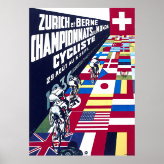 Affiche Cyclisme sur piste 1936 à Zurich