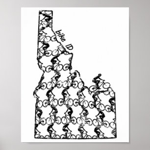 Affiche Cyclisme vintage à vélo en Idaho Vélo tout terrain