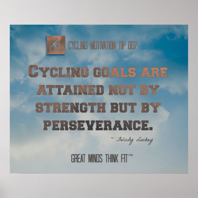Affiche cycliste avec ciel bleu et citation 007 (Devant)