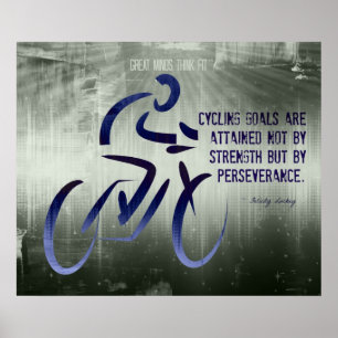 Affiche cycliste avec Citation de persévérance