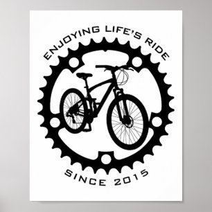 Affiche Cycliste de montagne de 10 ans en vélo cyclisme 10
