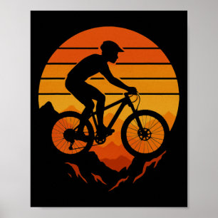Affiche Cycliste de VTT Cadeau de vélo pour hommes Wo