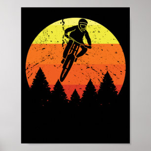 Affiche Cycliste en descente de VTT Sunset