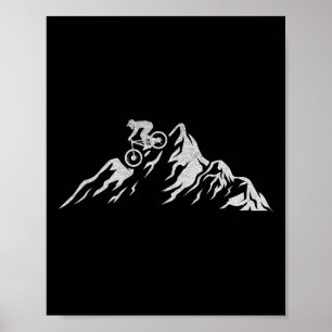 Affiche Cyclistes de VTT en descente à vélo Cycli