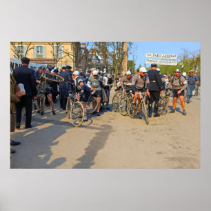 Affiche Cyclistes Paris-Nice Auxerre Yonne France 1933