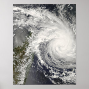 Affiche Cyclone tropical Ivan approchant le Madagascar