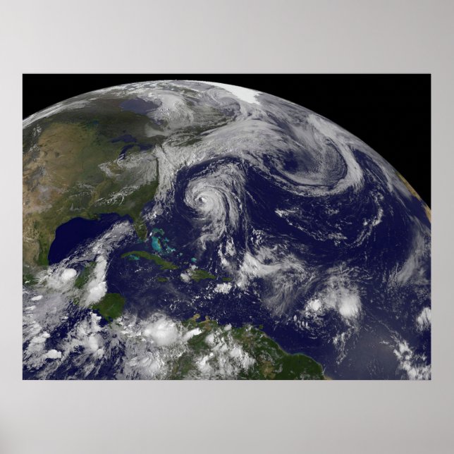 Affiche Cyclones Tropicaux Katia, Lee, Maria Et Nate. (Devant)