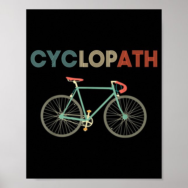 Affiche Cyclopath Bicyclette amusant Humour cycliste (Devant)