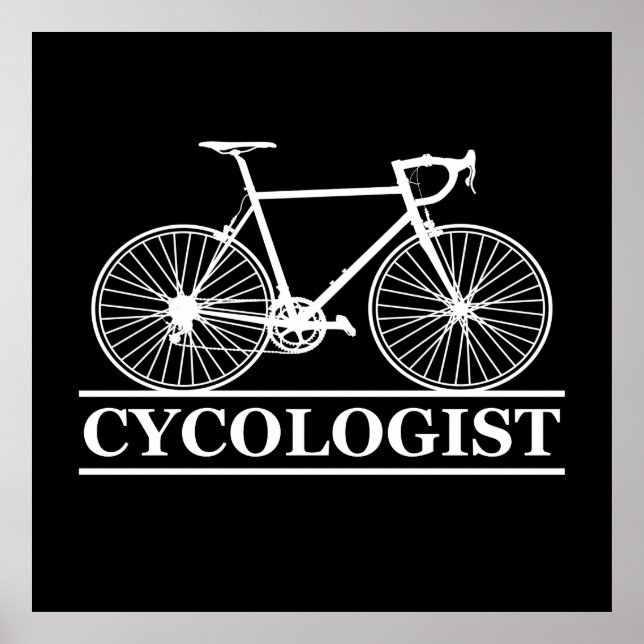 Affiche cycologist Funny Cycling for Cyclists and Bikers (Devant)