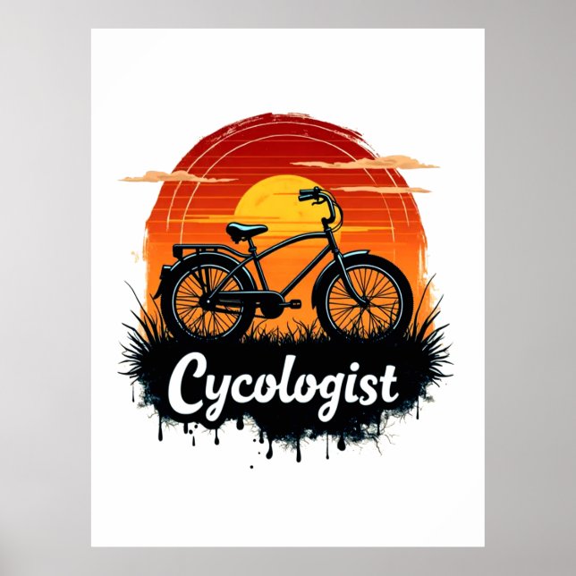 Affiche Cycologiste Aventure à vélo : Tir graphique au cou (Devant)