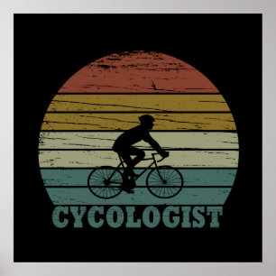 Affiche Cycologiste drôle dire vélo