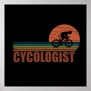 Affiche Cycologiste drôle dire vélo