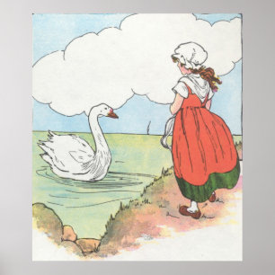 Affiche Cygne, cygne, sur la mer. Nagez, nagez, nagez !
