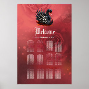 Affiche Cygne noir d'os – Élégance gothique 