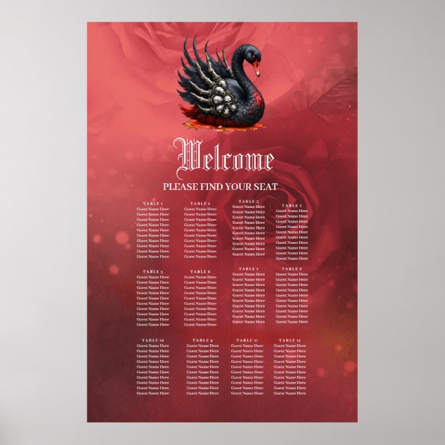 Affiche Cygne noir d'os – Élégance gothique  (Devant)