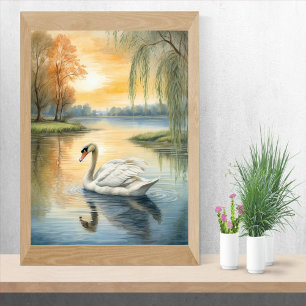 Affiche Cygne sur le lac