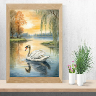 Affiche Cygne sur le lac