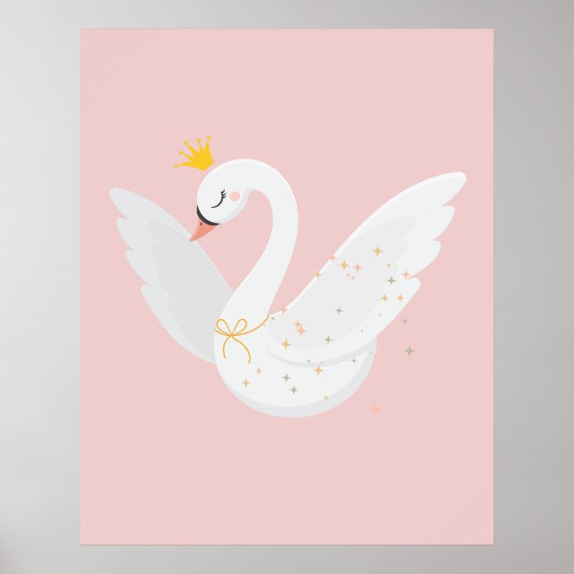 Affiche Cygne volant mignon et élégant (Devant)