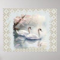 Cygnes de paysage paisible sur le lac - Tan Turquo
