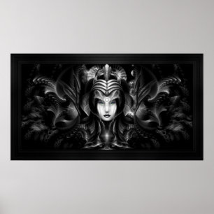 Affiche Cyiria Reine Du Domaine Sombre Portrait Fractal