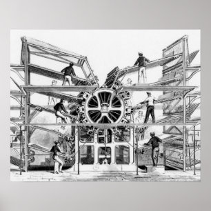 Affiche Cylinder printing press invented by Richard March