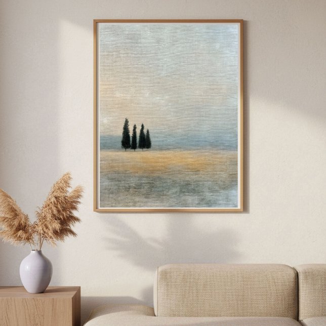 Affiche Cypress Trees on the Horizon Minimal Abstract Art (Créateur téléchargé)