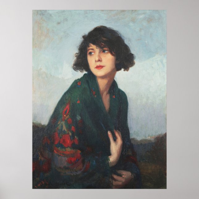 Affiche Cyprien Eugène Boulet Femme avec écusson vert (Devant)
