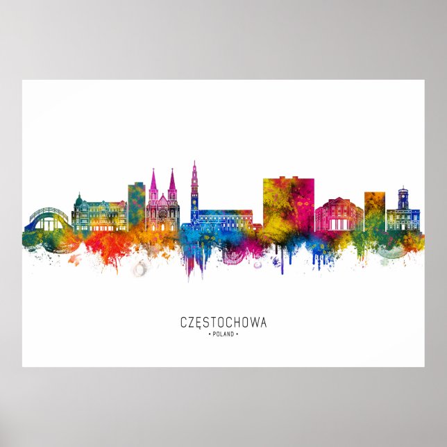 Affiche Częstochowa Poland Skyline (Devant)