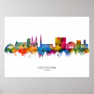 Affiche Częstochowa Pologne Skyline