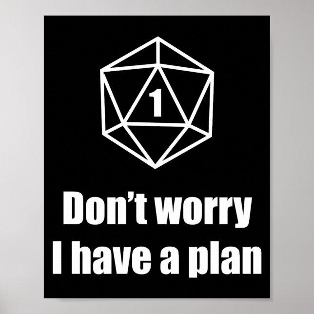 Affiche D20 Fail Dont Worry I Have A Plan  (Devant)