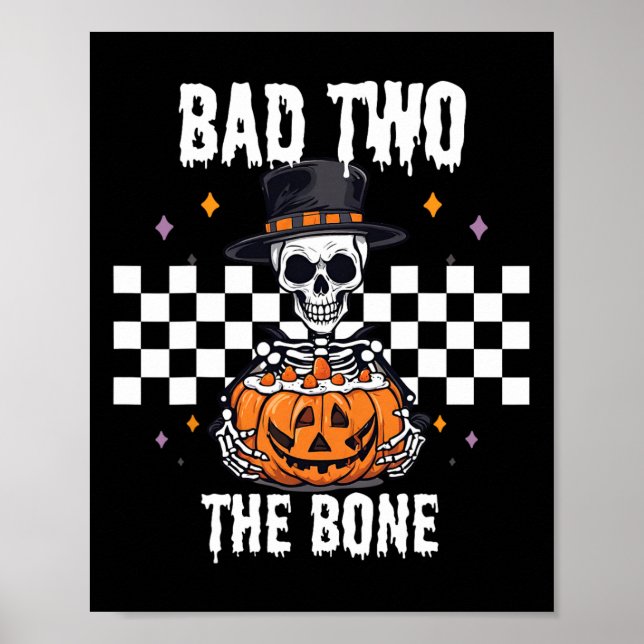 Affiche D Au Costume D'Halloween Squelette Osseux (Devant)