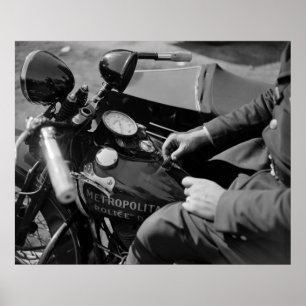 Affiche D.C. Motorcycle Cop, années 1930